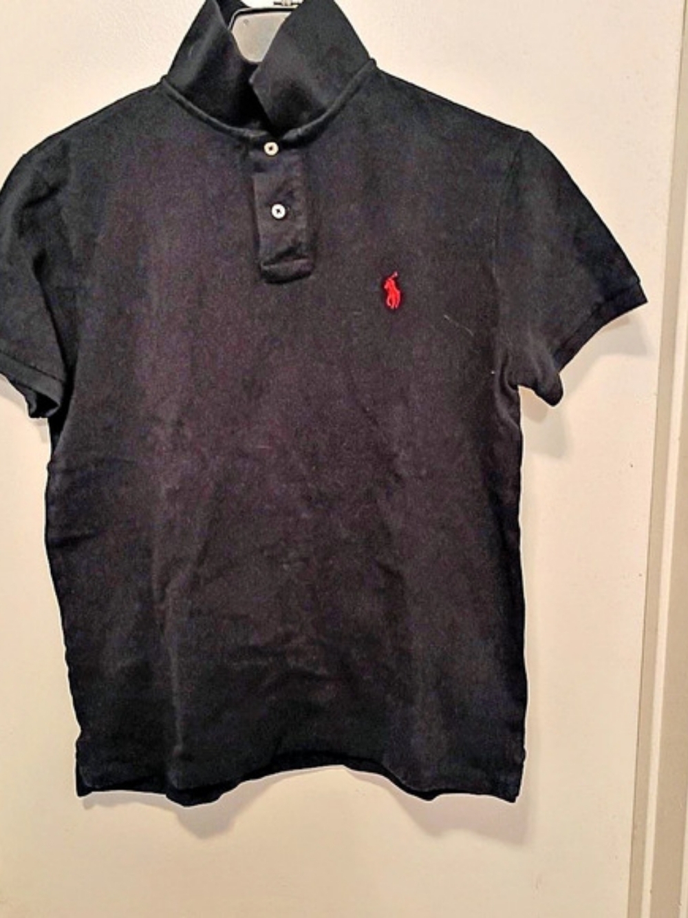 Polo Ralph Lauren Custom Slim Fit Mesh Polo Shirt Black